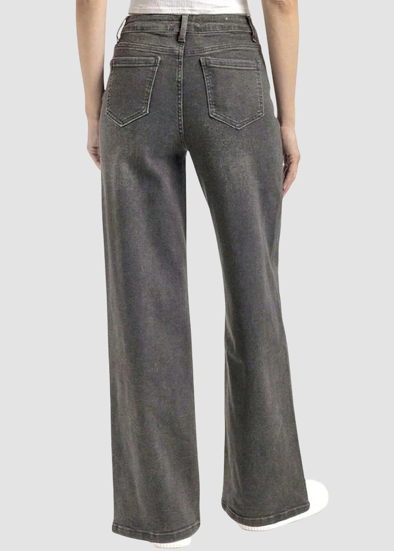 Women’s Minimalist High-Waist Stretch Wide-Leg Jeans