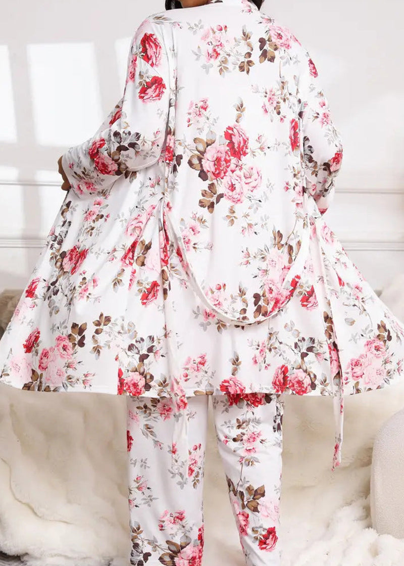 Comfy 3-Piece Pajama Set – Robe, Camisole & Long Pants