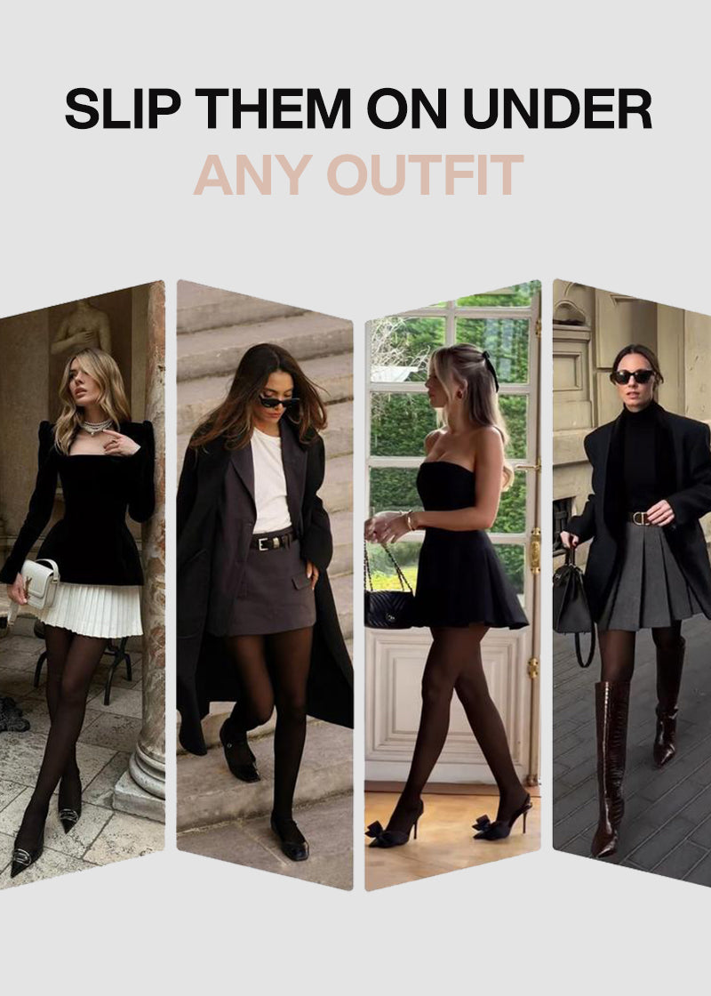 Slimming Semi-Sheer Black Tights