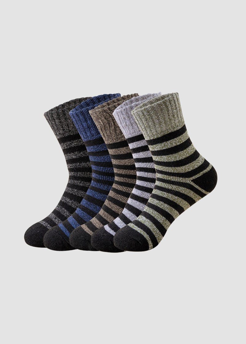 Men's Thermal Terry Loop Socks - 5 Pairs