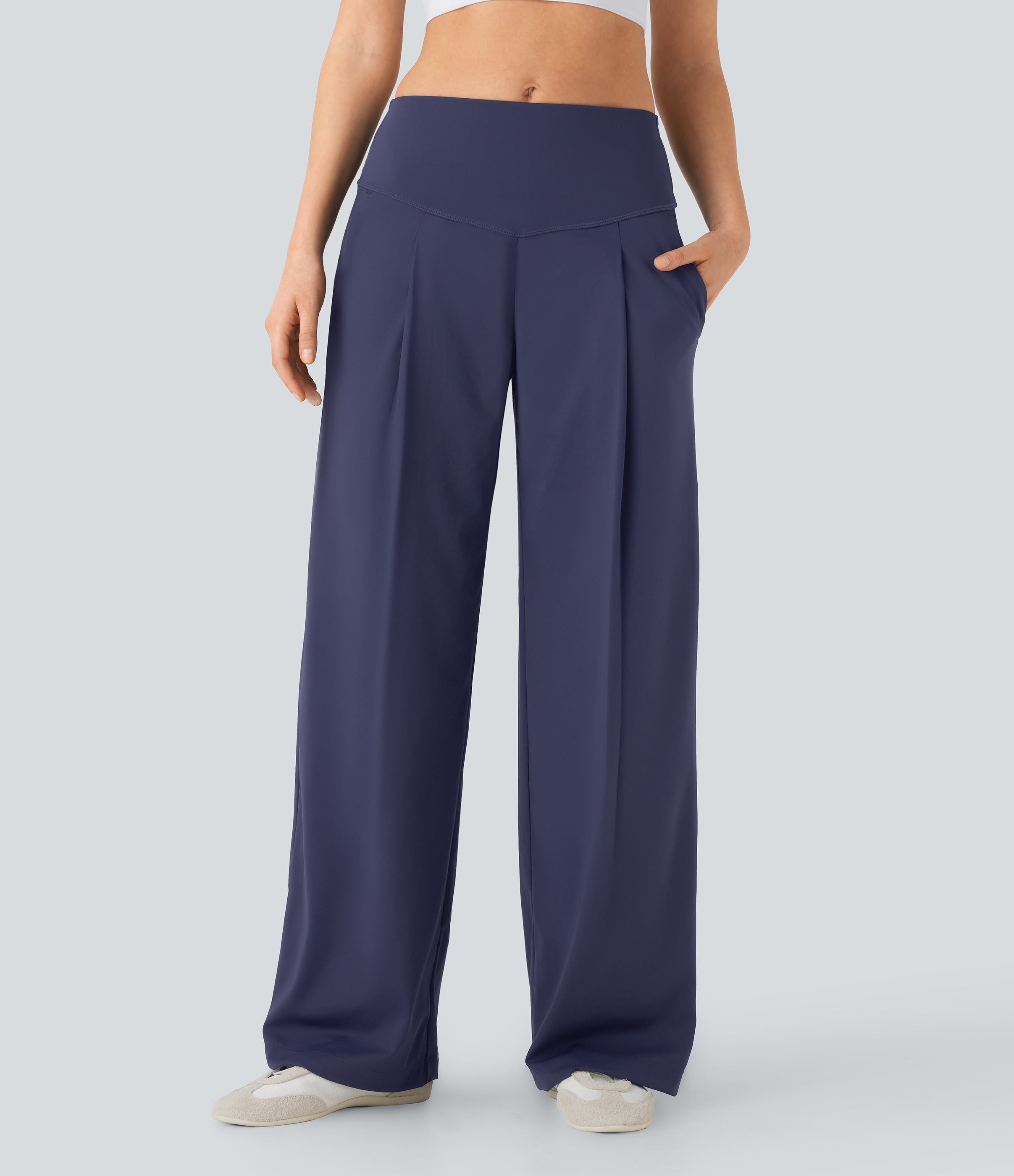 SoftlyZeroTM QuickDry SoCinched High Waisted Tummy Control Yoga Straight Leg Pants with Pockets