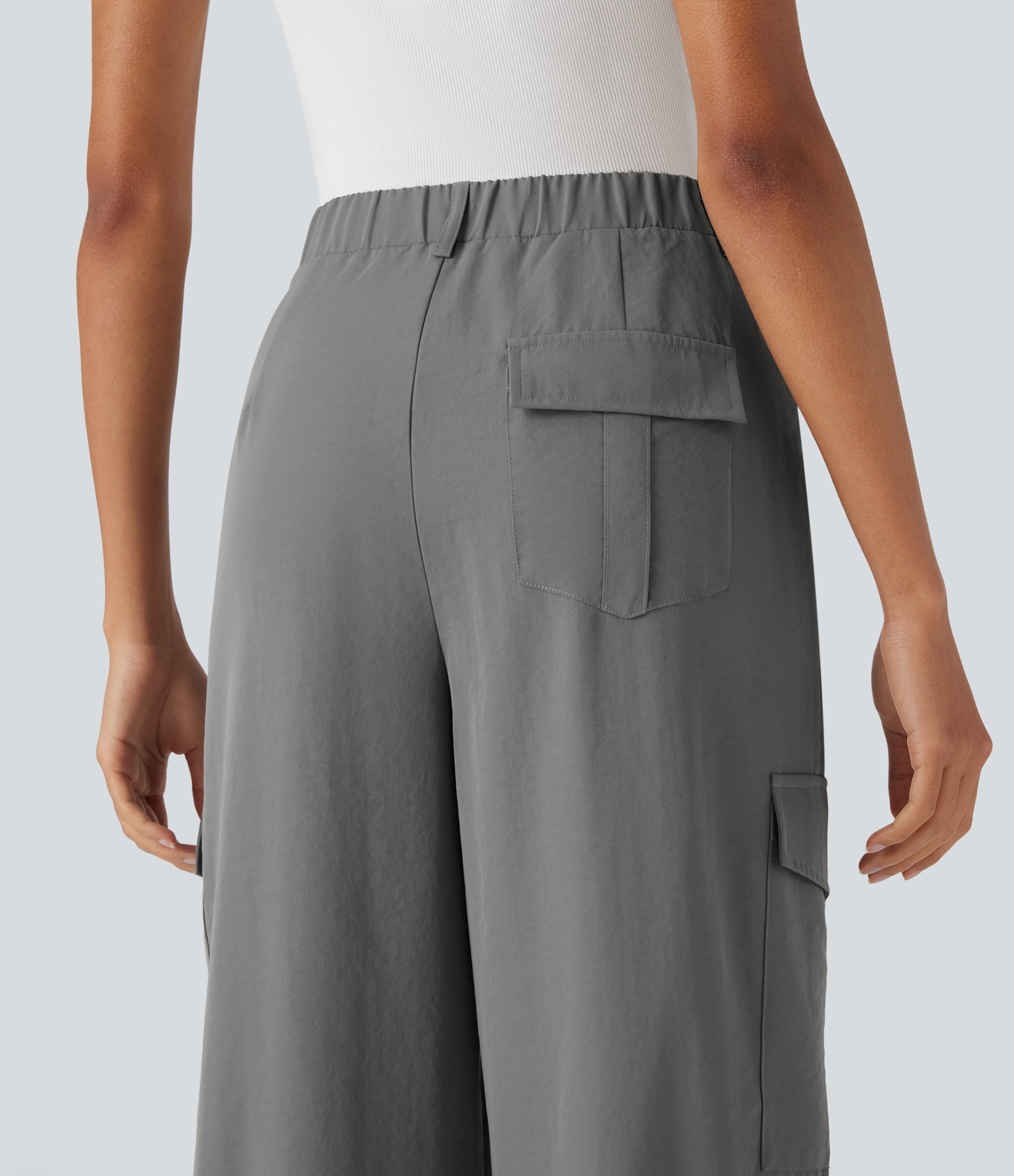 High Waisted Travel Cargo Pants with Pockets