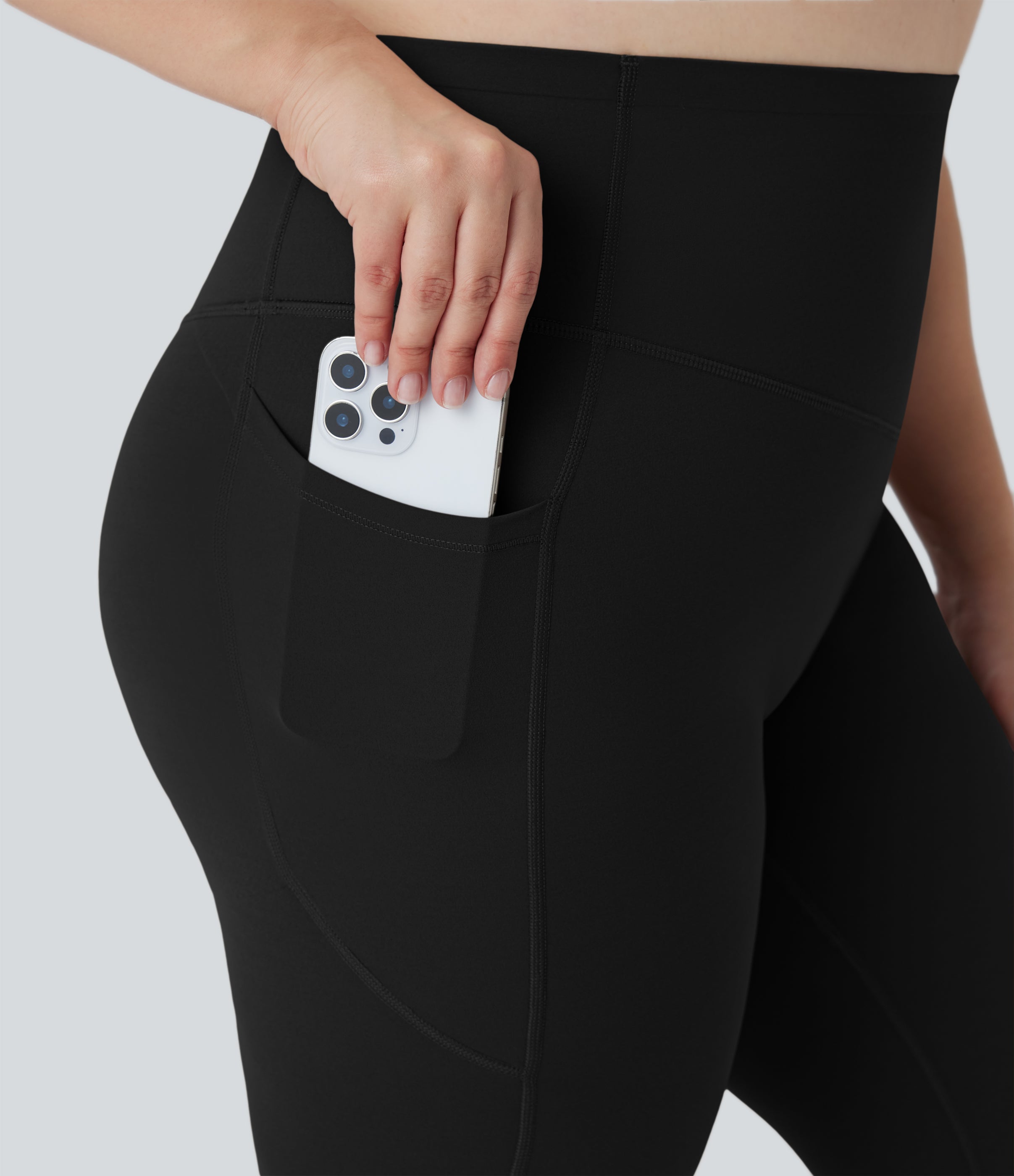 Plus Size UltraSculptTM SoCinched High Waisted Butt Lifting Tummy Control Shaping Training Leggings with Pockets