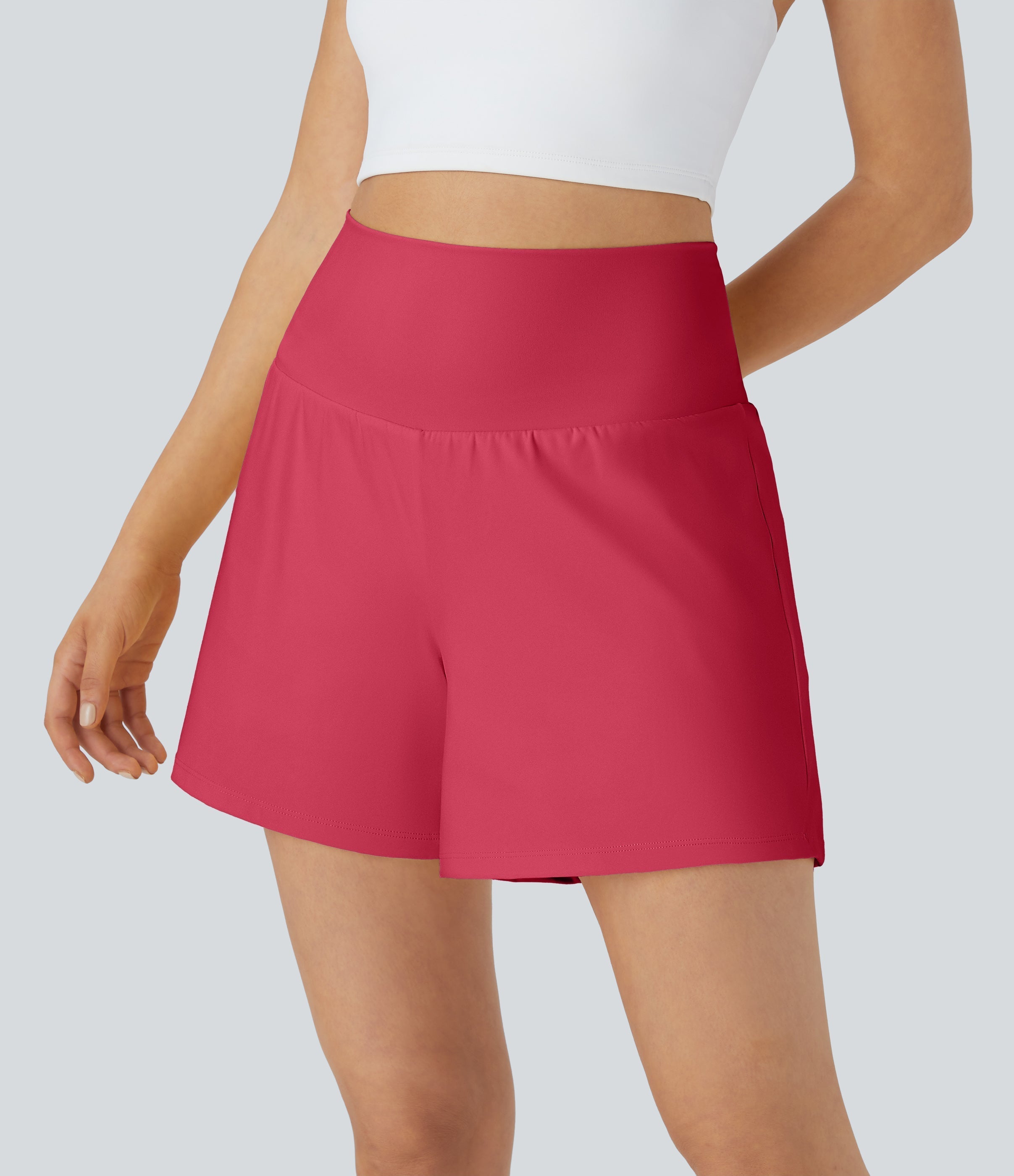 2026🔥UK Super High Waisted Back Pocket & Side Hidden Pocket 2-in-1 Yoga Shorts