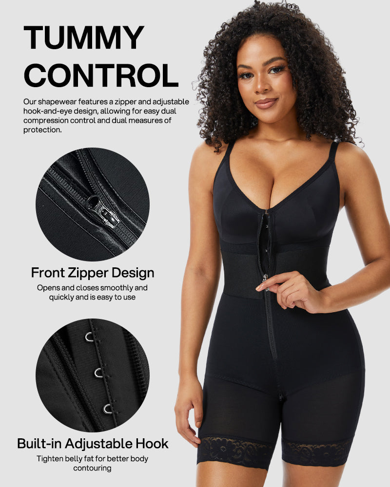 PowerMesh Deep V Bodysuit Shapewear