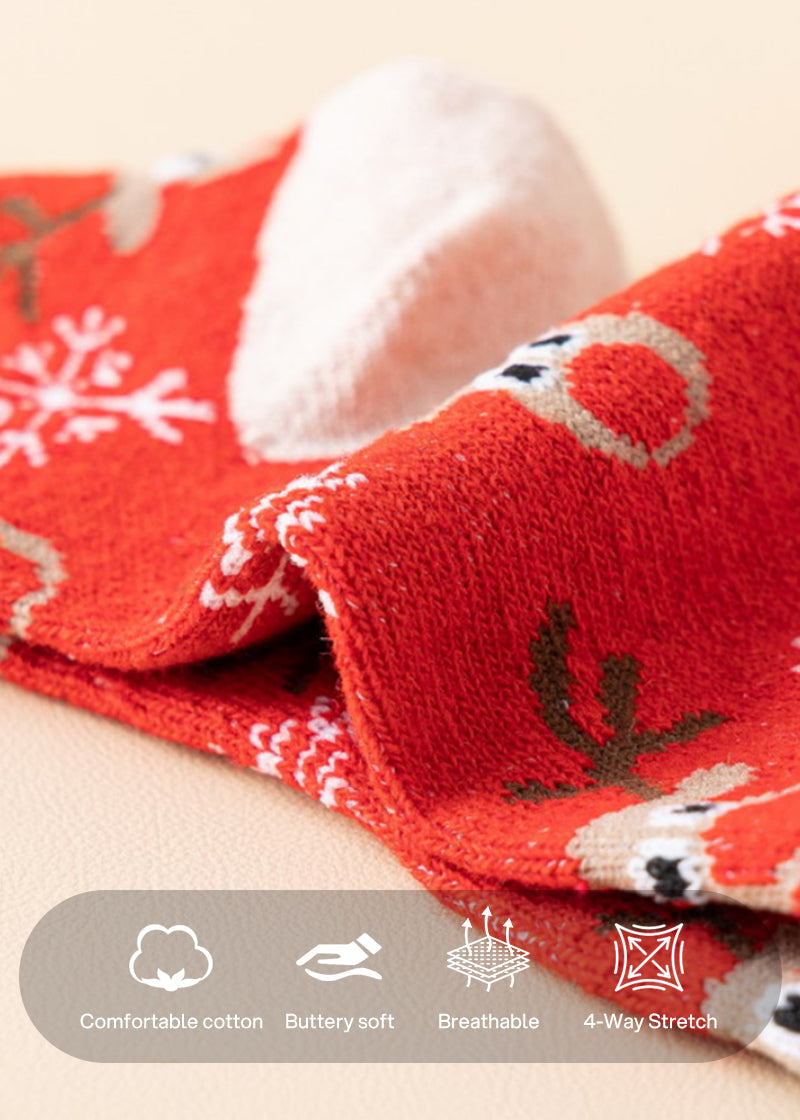 Cozy Christmas Wool Crew Socks - 5 Pairs