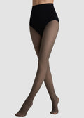 Semi-Sheer Black High-Waist Shaping Tights – Thin & Fleece-Lined