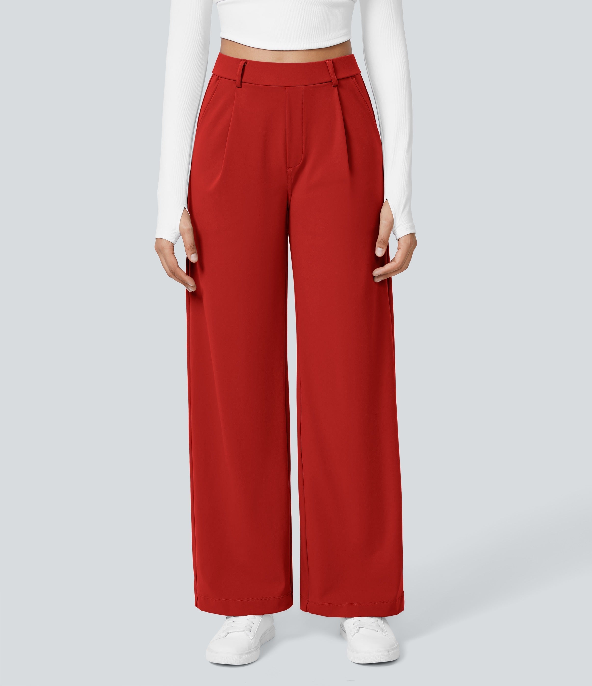 2026🔥 FlexTM High Waisted Pocket Straight Leg Work Pants