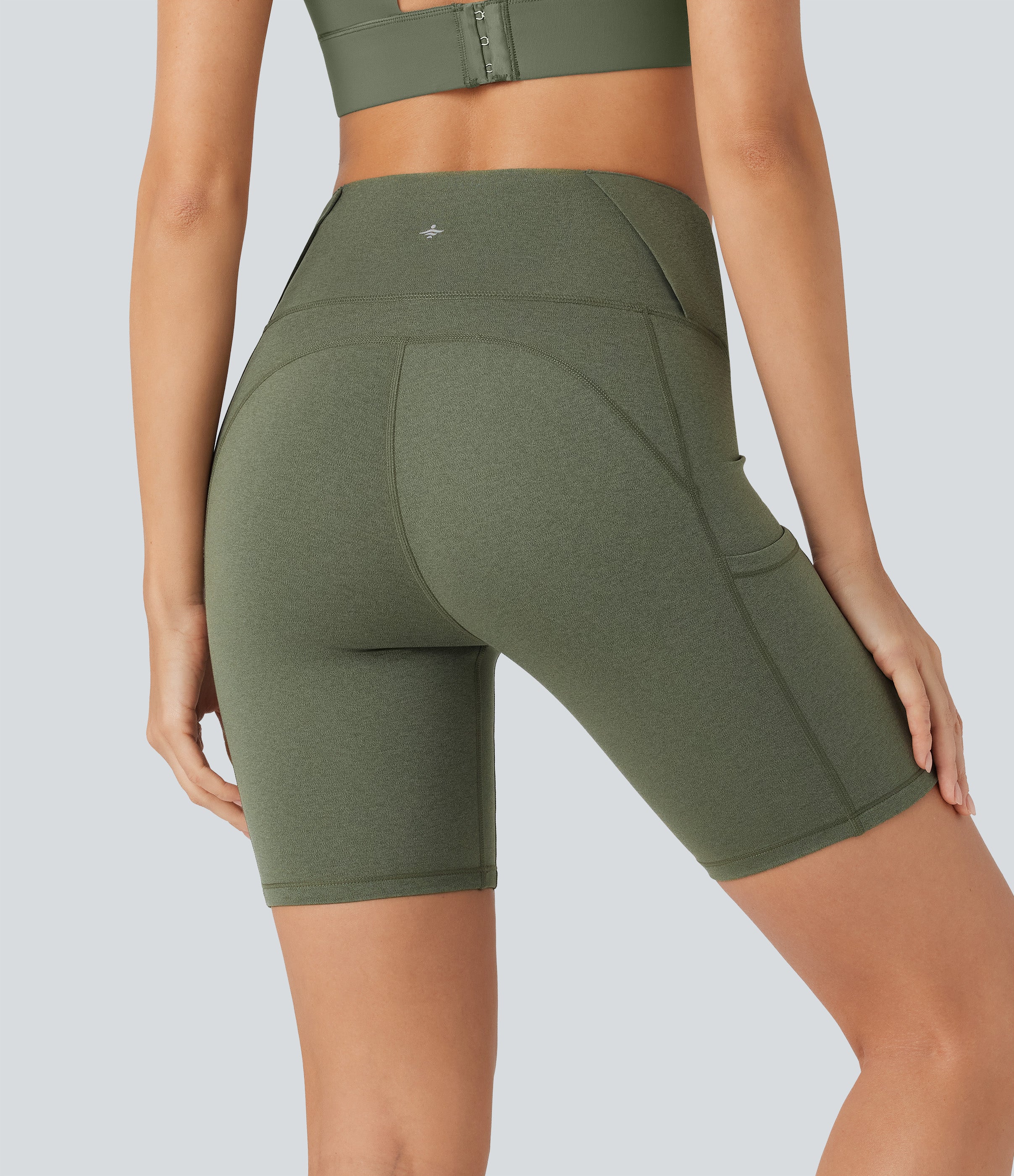 SoCinched High Waisted Tummy Control Loop Quick Dry Yoga Biker Shorts 7'' with Pockets