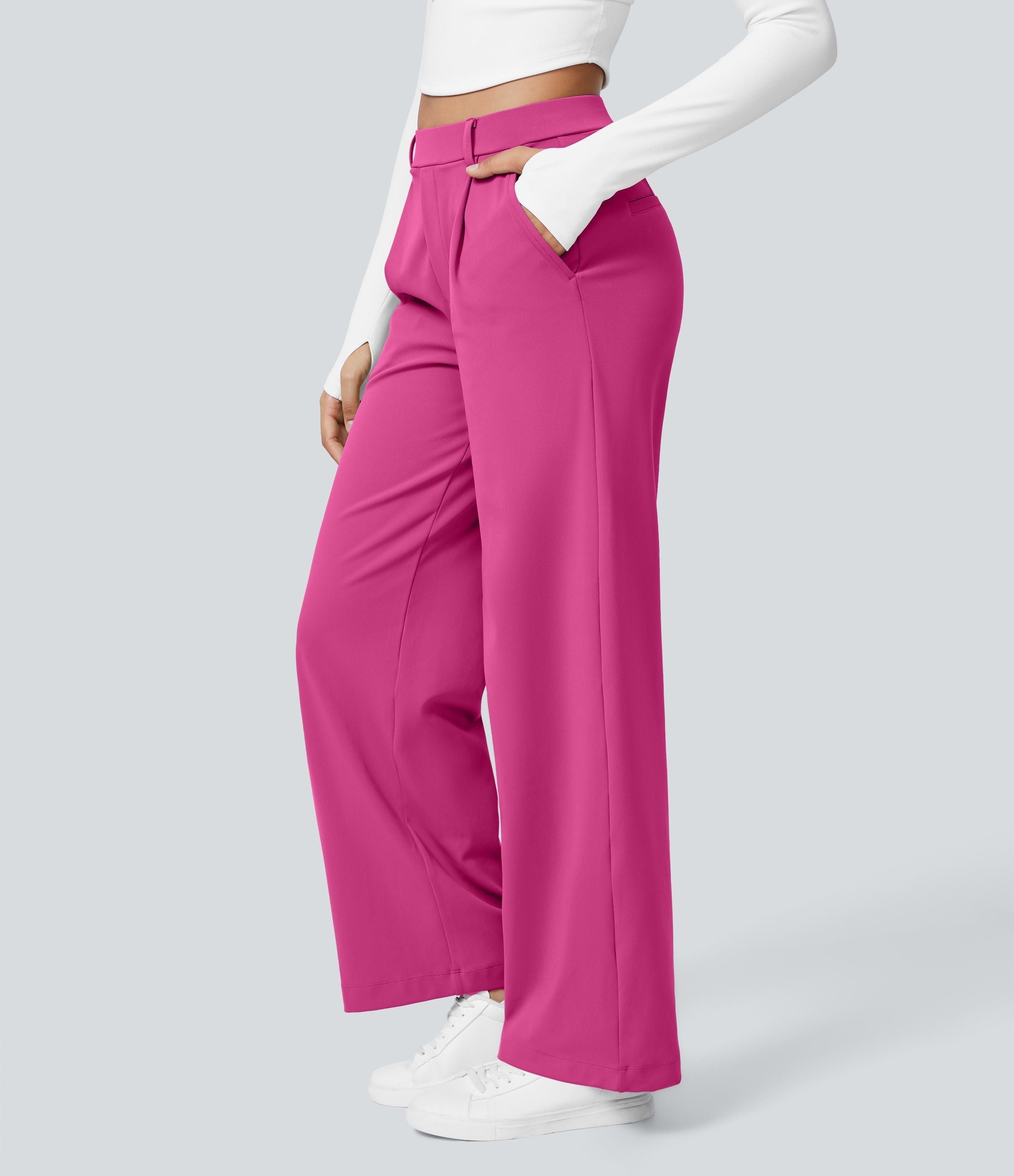 2026🔥 FlexTM High Waisted Pocket Straight Leg Work Pants