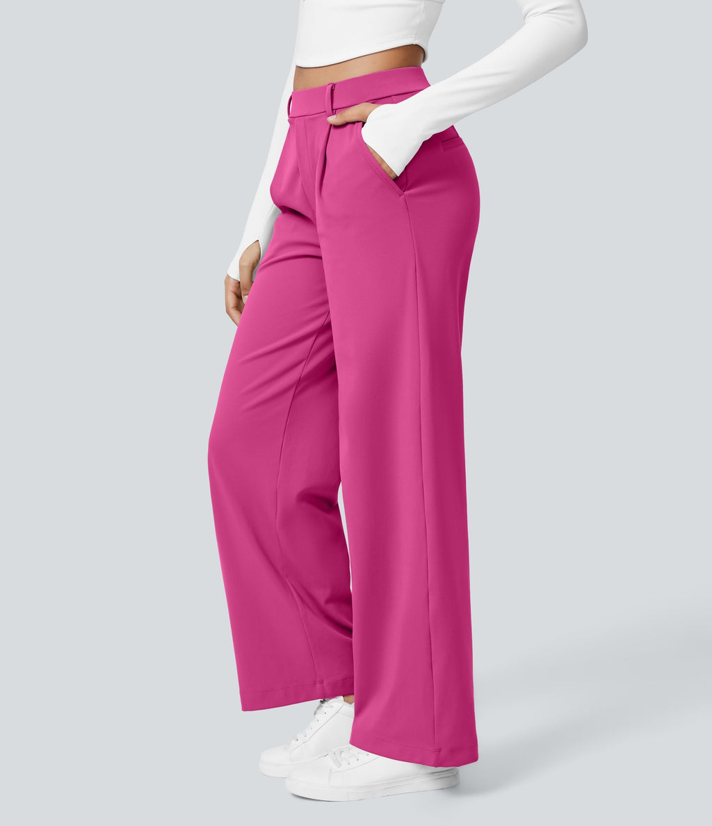 2026🔥 FlexTM High Waisted Pocket Straight Leg Work Pants