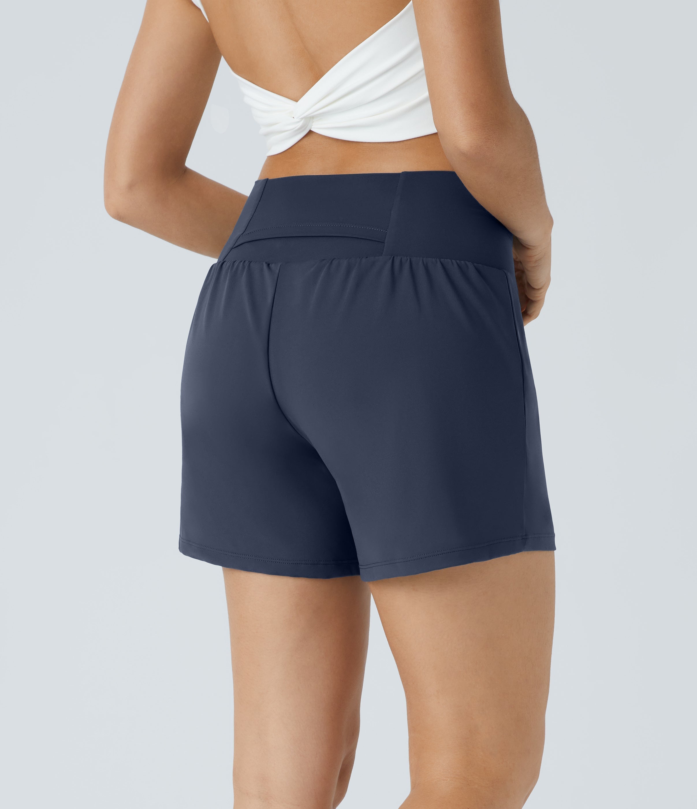 2026🔥UK Super High Waisted Back Pocket & Side Hidden Pocket 2-in-1 Yoga Shorts
