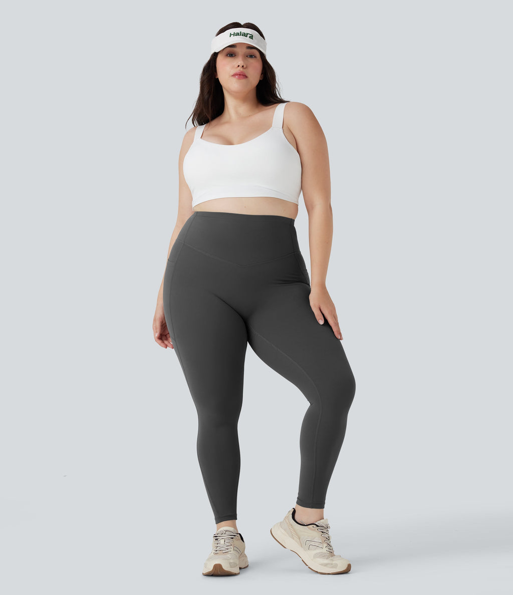 Plus Size UltraSculptTM SoCinched High Waisted Butt Lifting Tummy Control Shaping Training Leggings with Pockets
