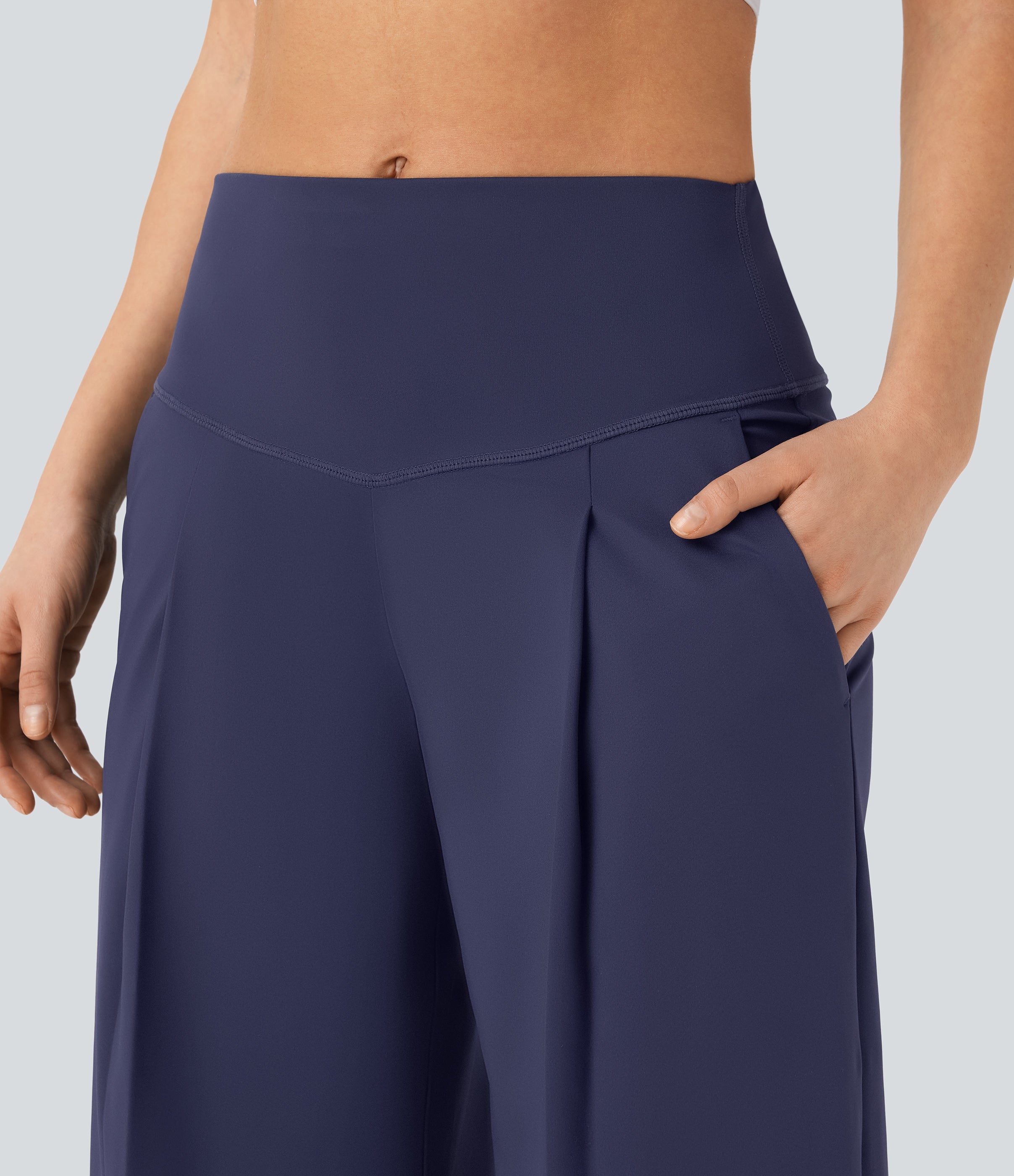 SoftlyZeroTM QuickDry SoCinched High Waisted Tummy Control Yoga Straight Leg Pants with Pockets