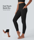 UltraSculptTM Cool Quick Dry SoCinched High Waisted Tummy Control Shaping Yoga Leggings with Pockets-UPF50+