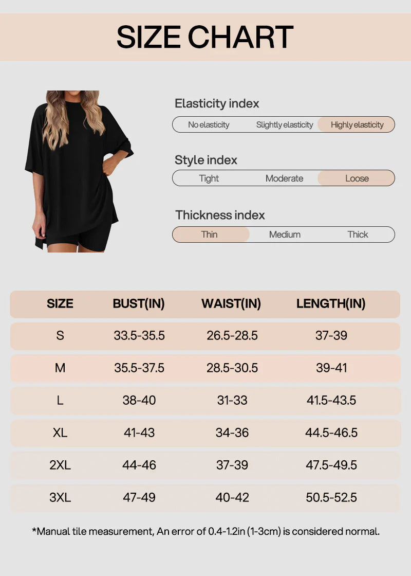 Casual Oversized 2-Piece Lounge Set with Crewneck & Split Hem