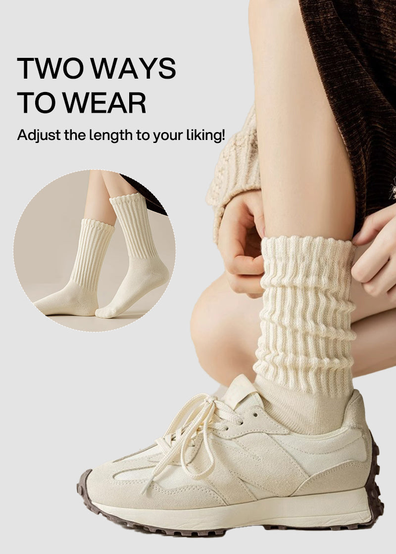 Cozy Ribbed Slouch Crew Socks