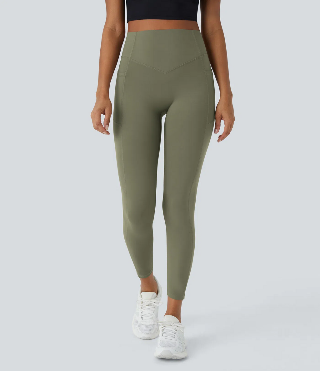 SoCinched High Waisted Scrunch Butt Lifting Tummy Control Side Pocket Shaping Training UltraSculpt Leggings - Stretchy Fit for Women, For Gym & Summer Workouts #Summer