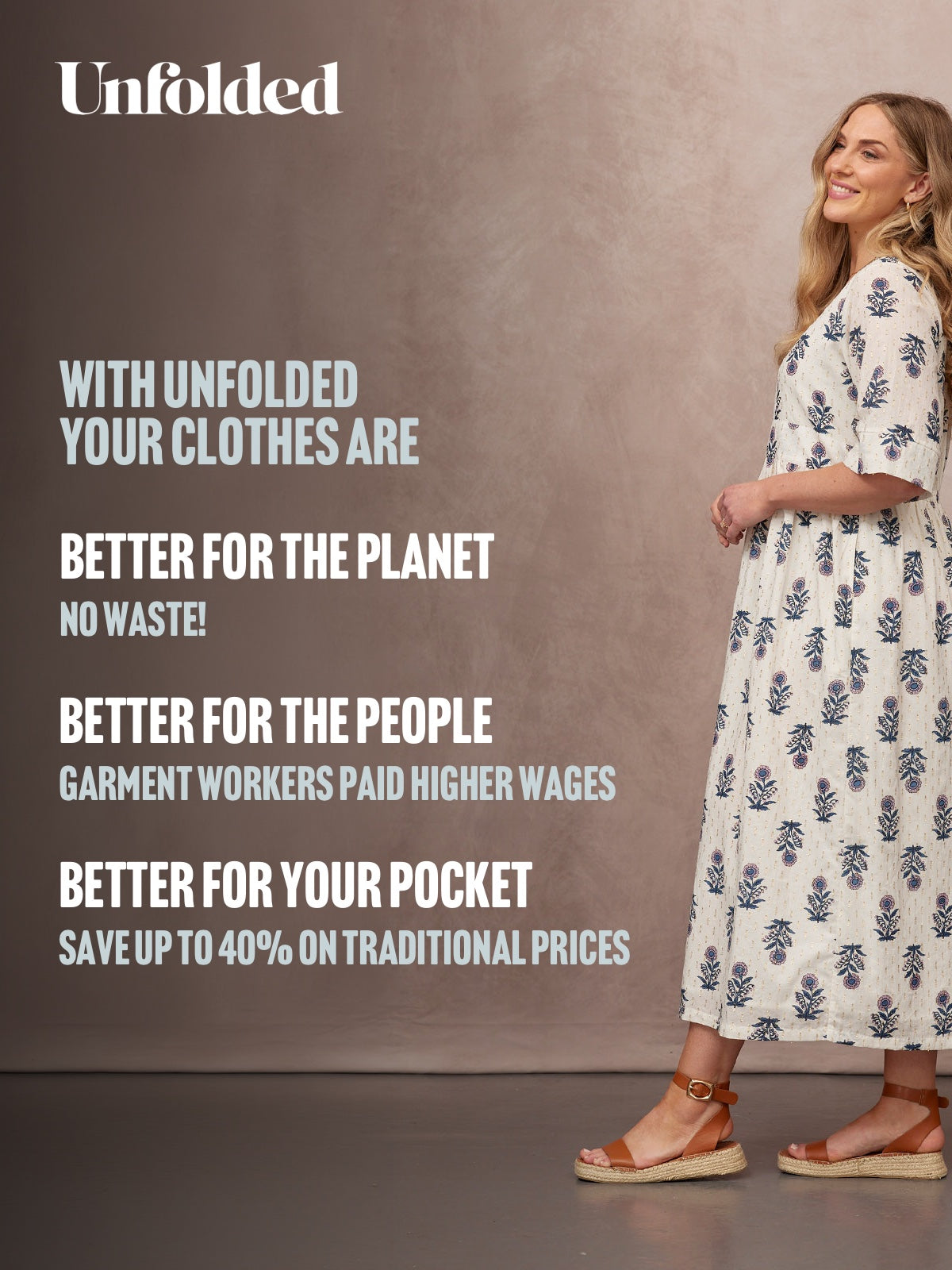 Tara Lurex Summer Dress - White & Blue Floral Print