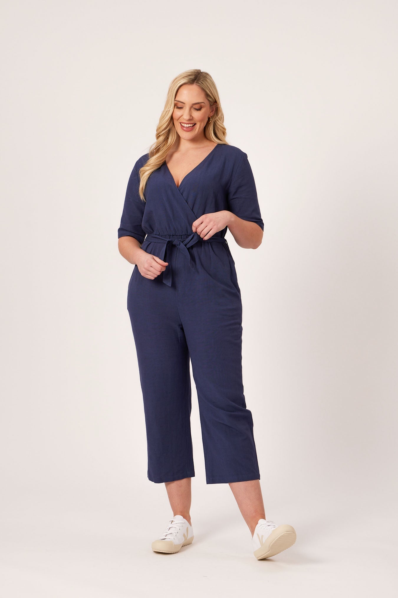 Suzanne - Wrap Jumpsuit - Navy