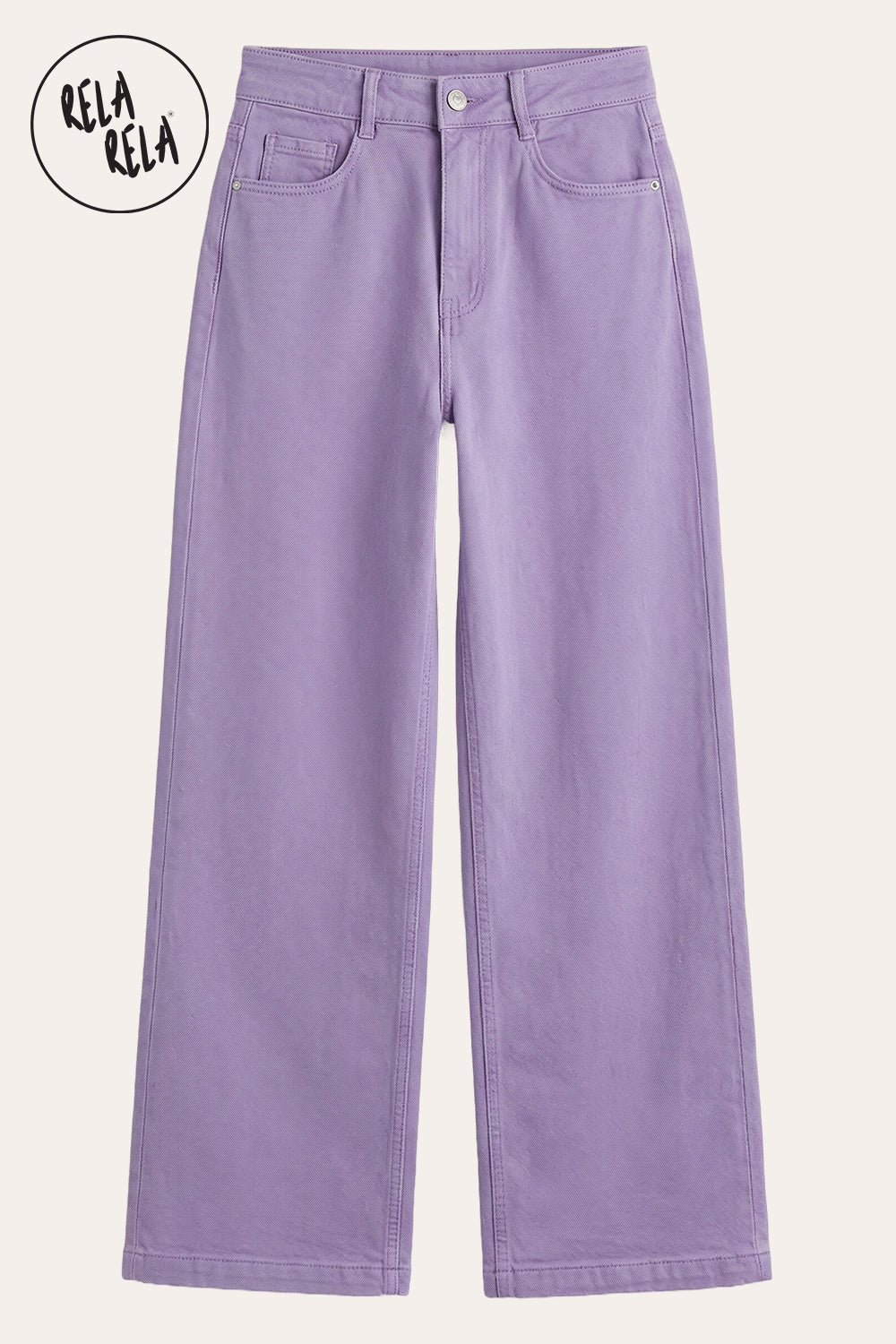 Viral Stretchy High-Waist Straight Wide Leg Jeans in Lilac