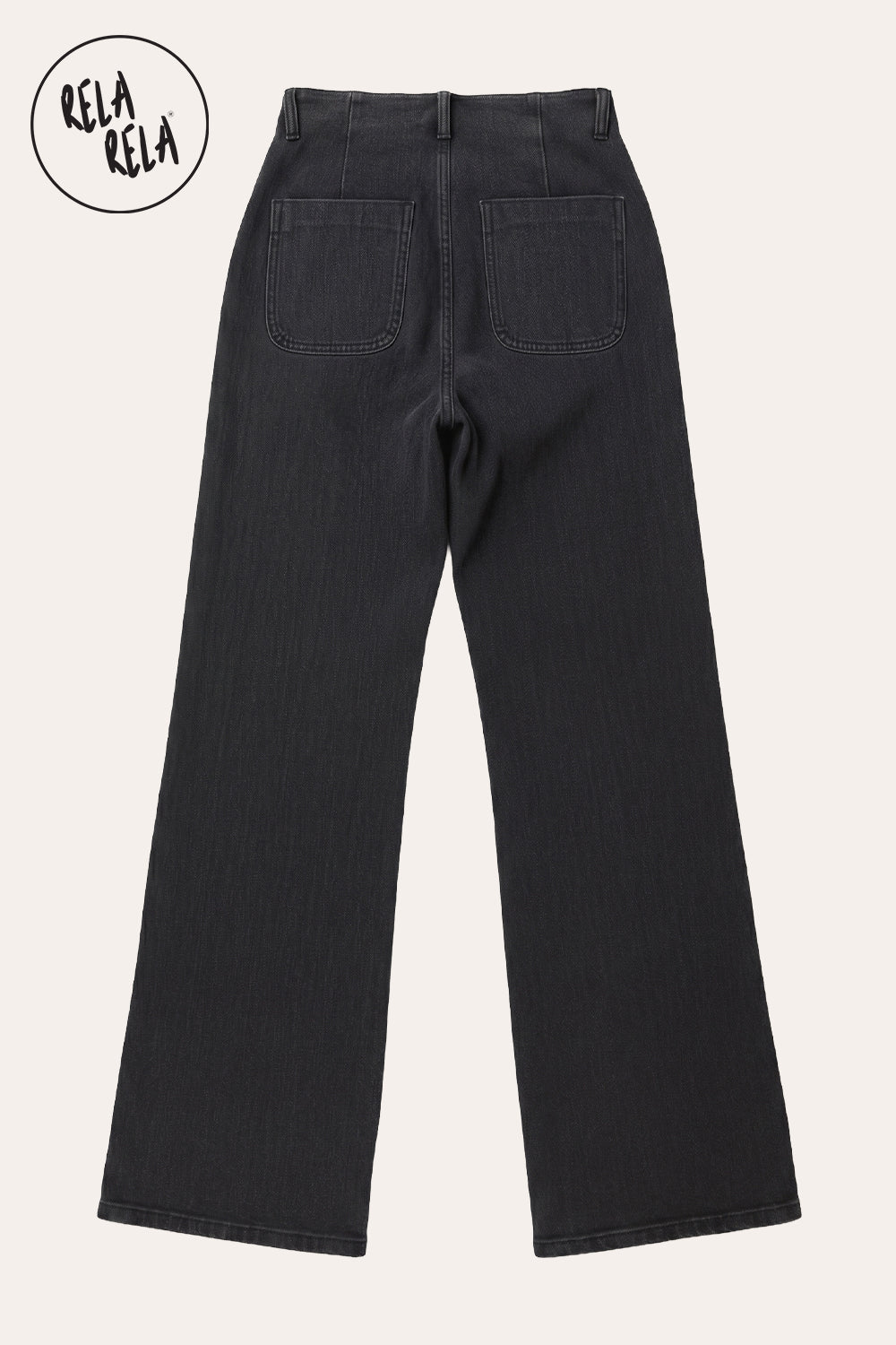 Tall Girl Friendly Button Detail Wide Leg Jeans in Charcoal