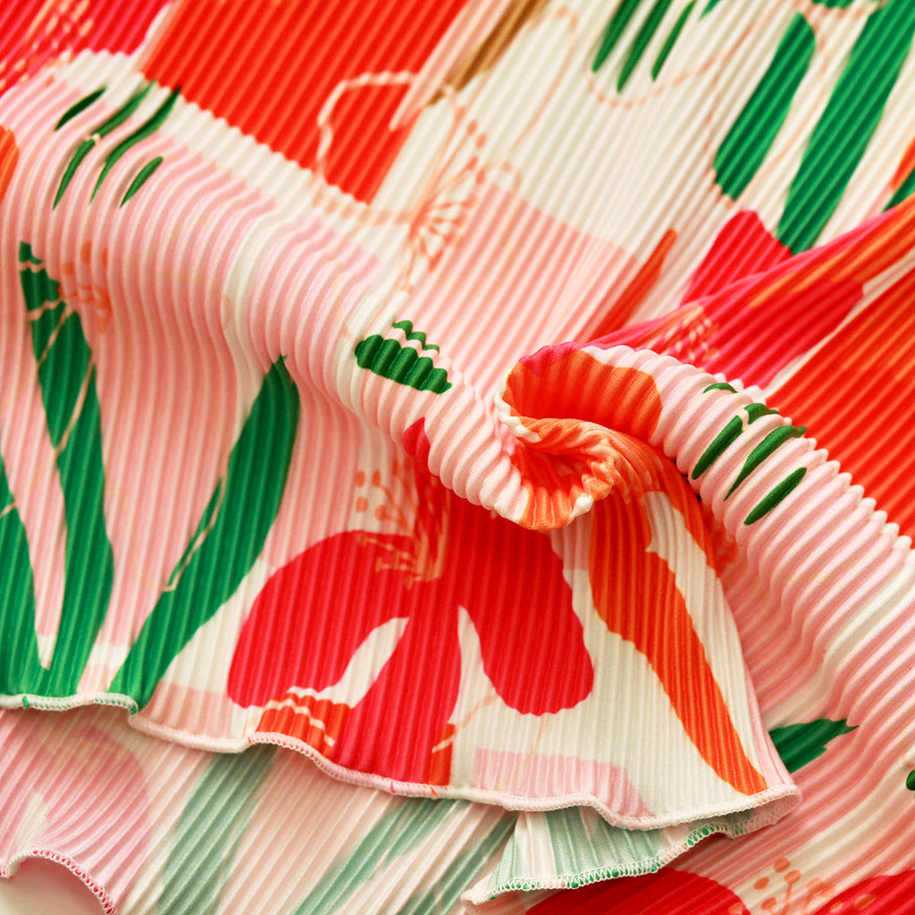 Featuring Tropical Floral Design V-Neck Vest Top & Pleated Pants