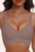 Non Wired Seamless Full Coverage Soft Padded Bra in Grey