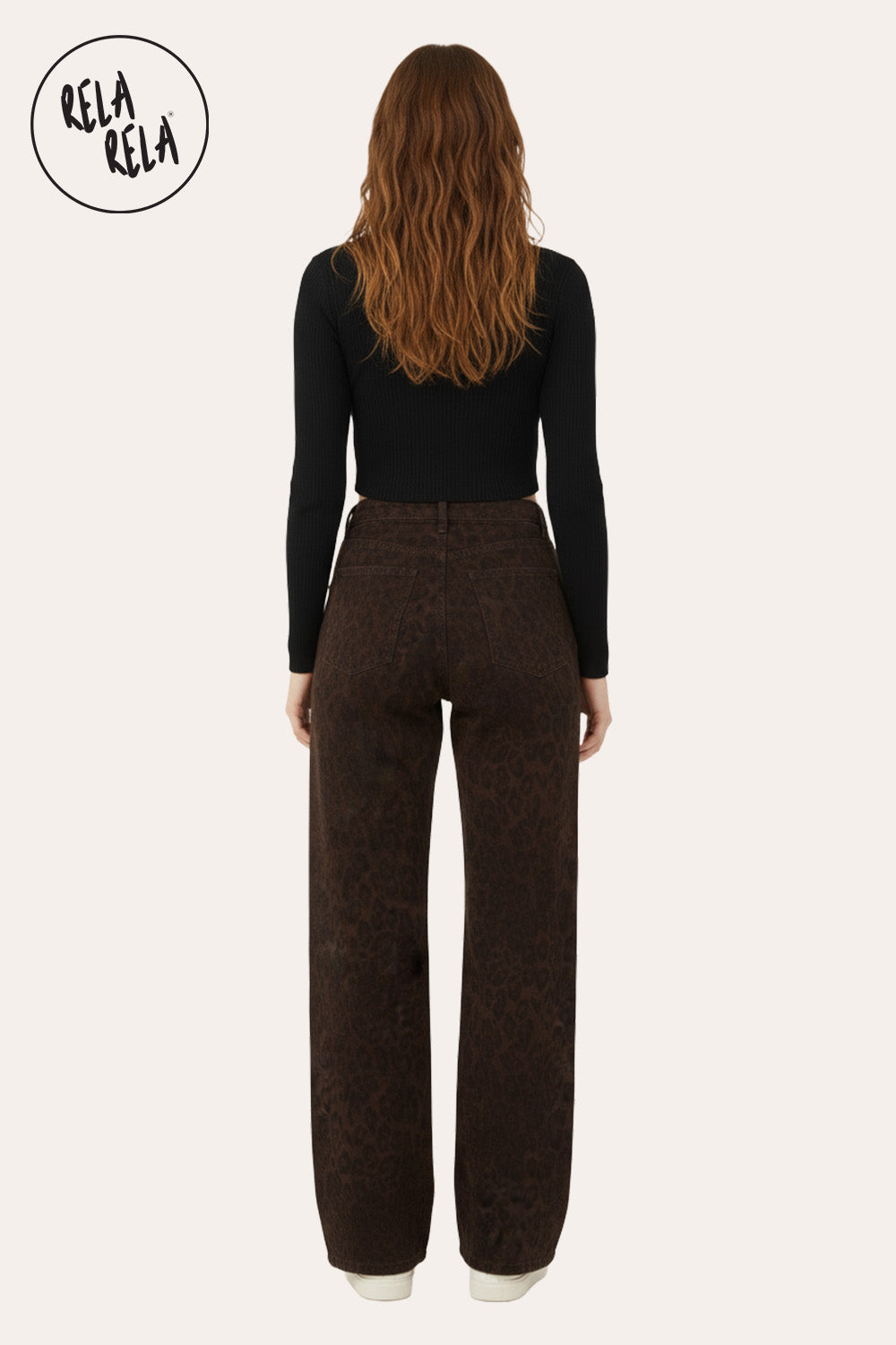 Brown Leopard Print Viral Stretchy Wide Leg Jeans