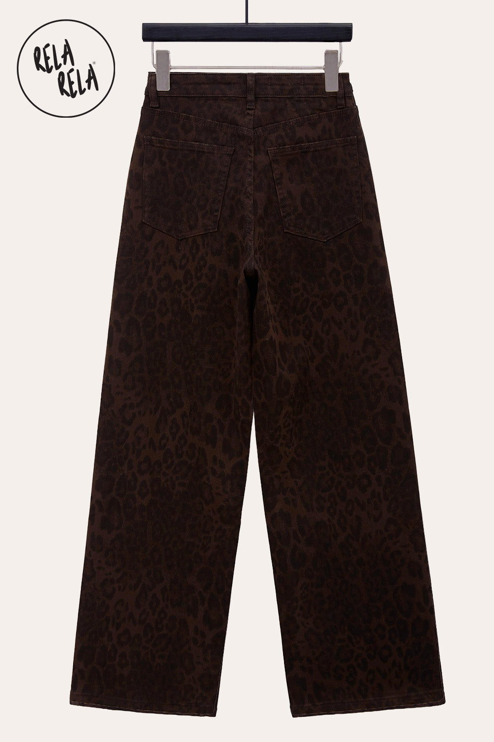 Brown Leopard Print Viral Stretchy Wide Leg Jeans