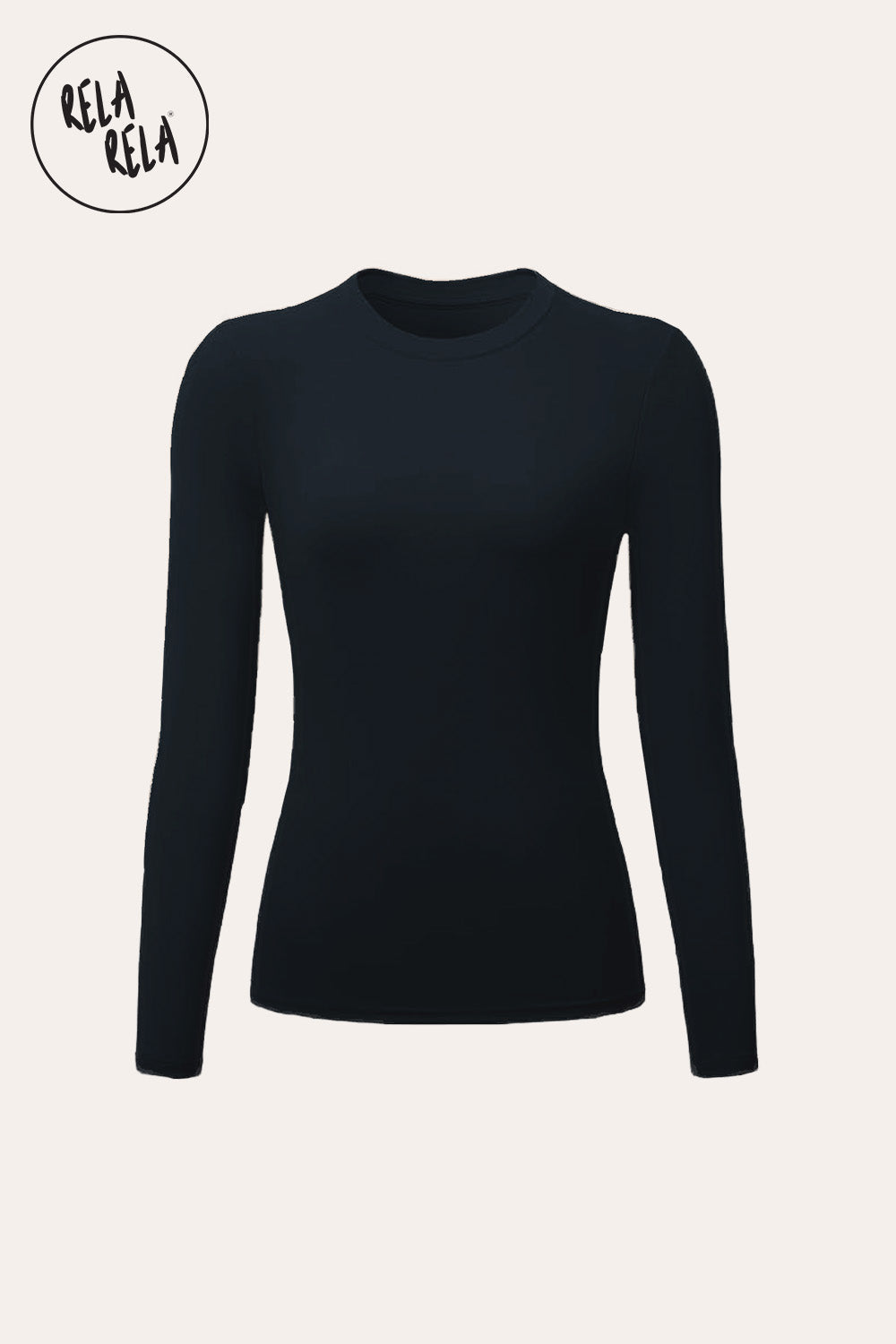 Double Lined Long Sleeve Basic T-shirt in Black
