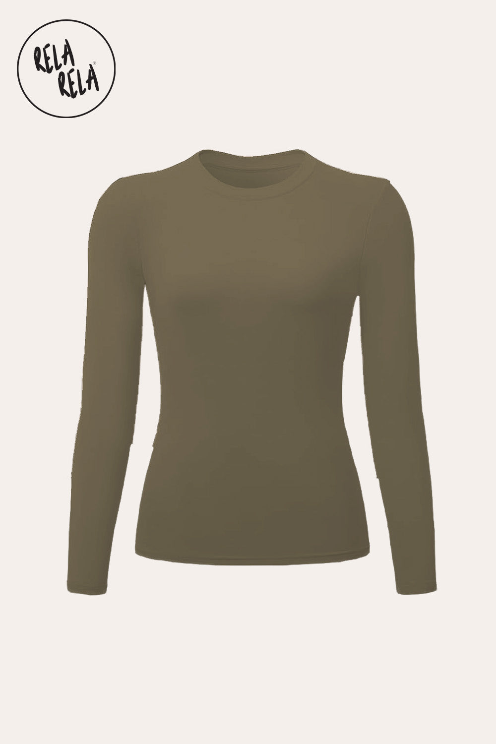 Double Lined Long Sleeve Basic T-shirt in Mocha