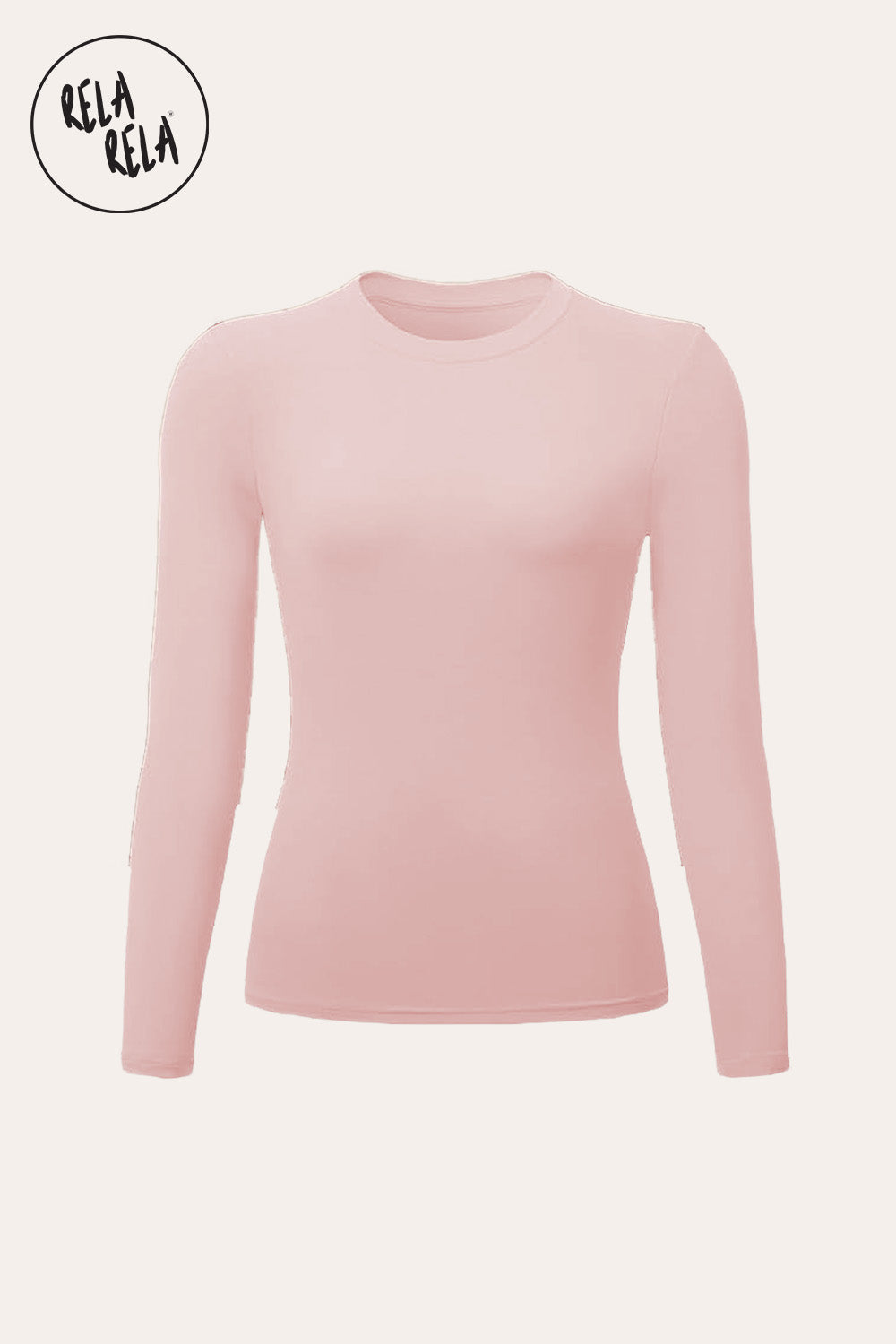 Double Lined Long Sleeve Basic T-shirt in Pink