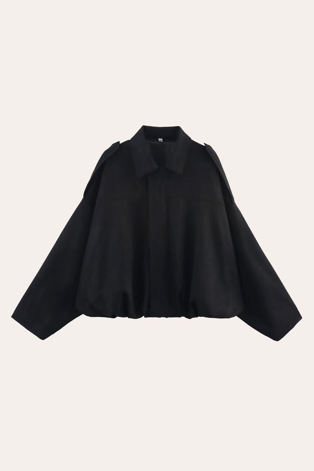 Faux Suede Zip-Up Bomber Jacket in Black