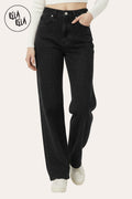 All-Over Sparkle Rhinestone Stretchy Dad Fit Jeans in Black