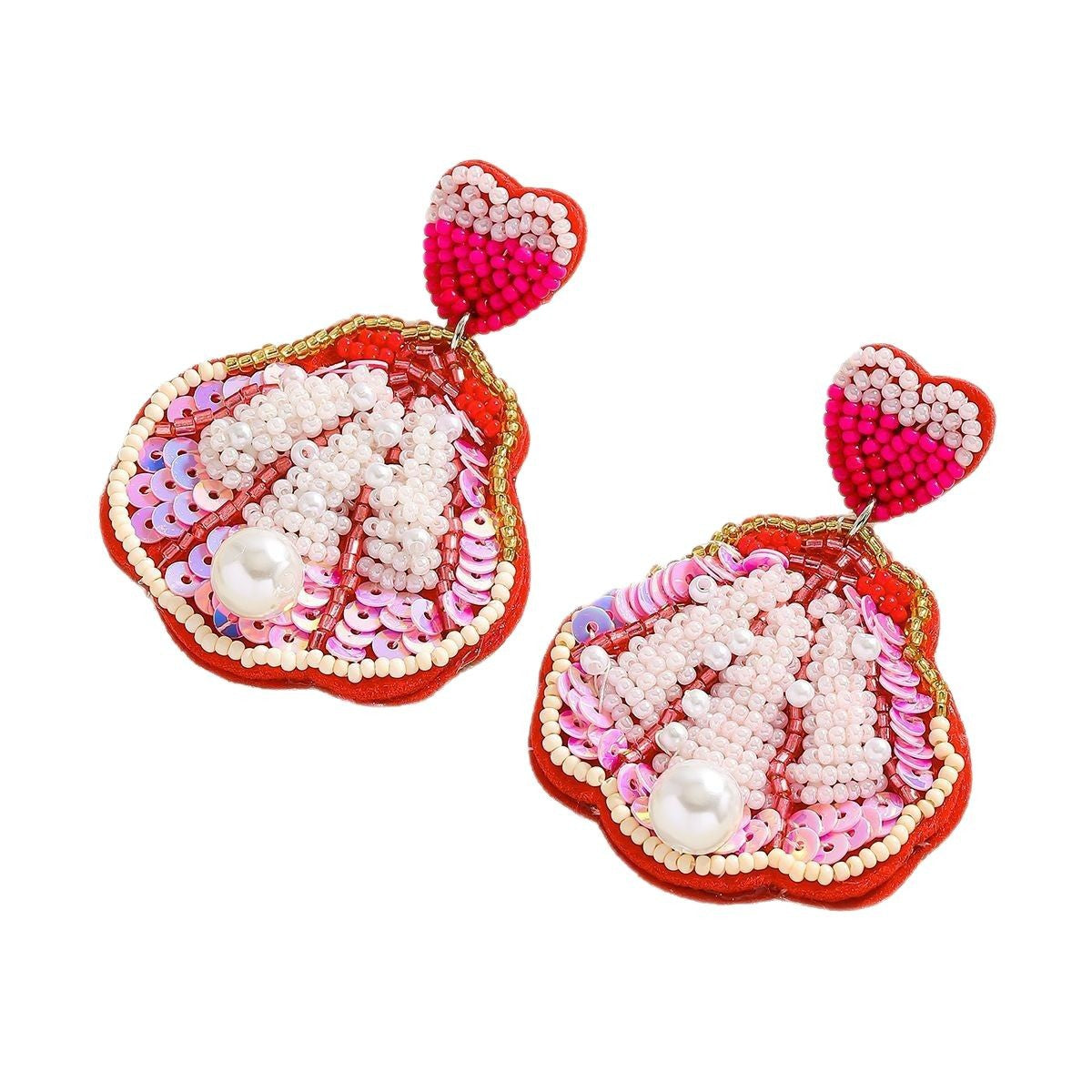 Ocean Beach Shell Exquisite Sequin Earrings