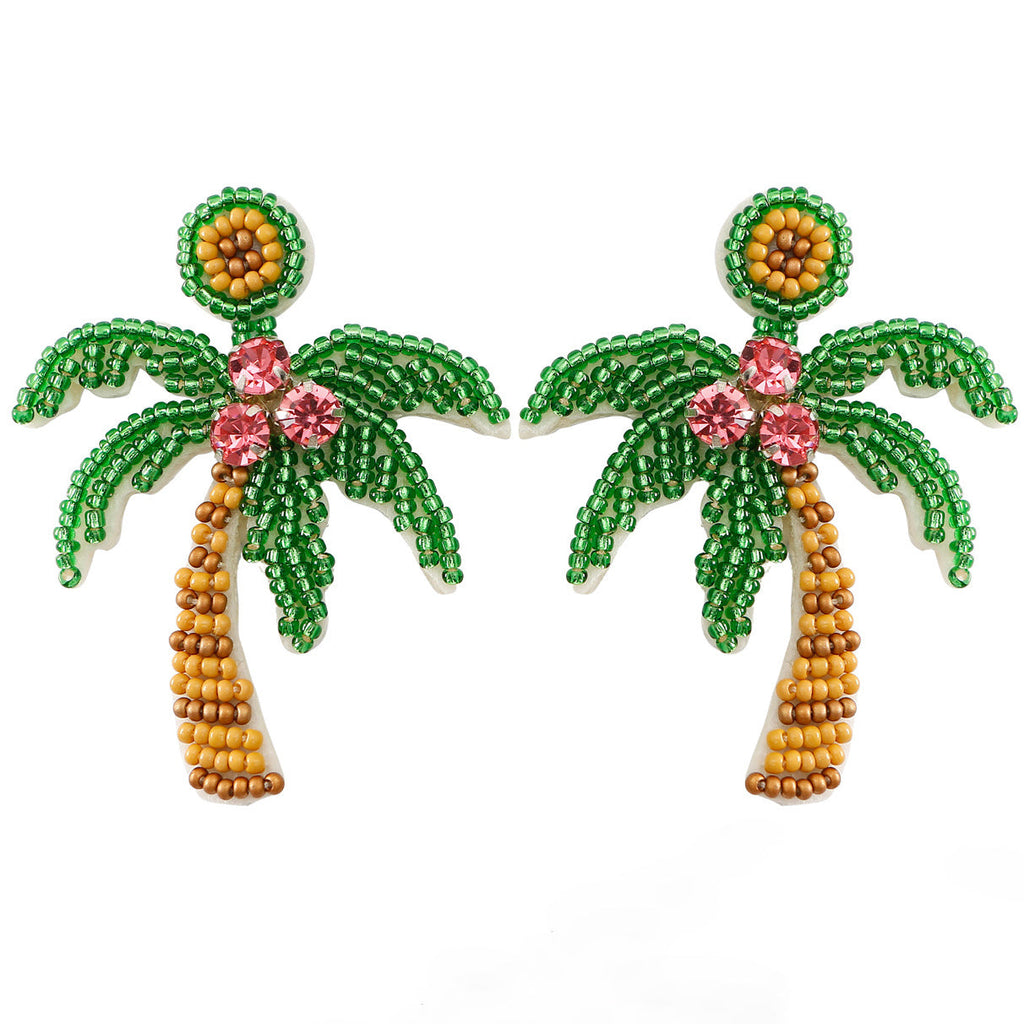 Bohemian Handmade Beaded Coconut Tree Earrings