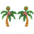 Bohemian Handmade Beaded Coconut Tree Earrings