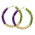 Color Blocked Glitter Hoop Earrings