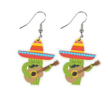 Carnival Chili Pepper Cactus Earrings