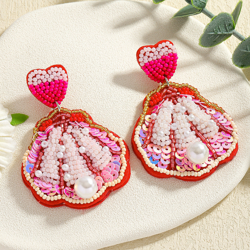 Ocean Beach Shell Exquisite Sequin Earrings
