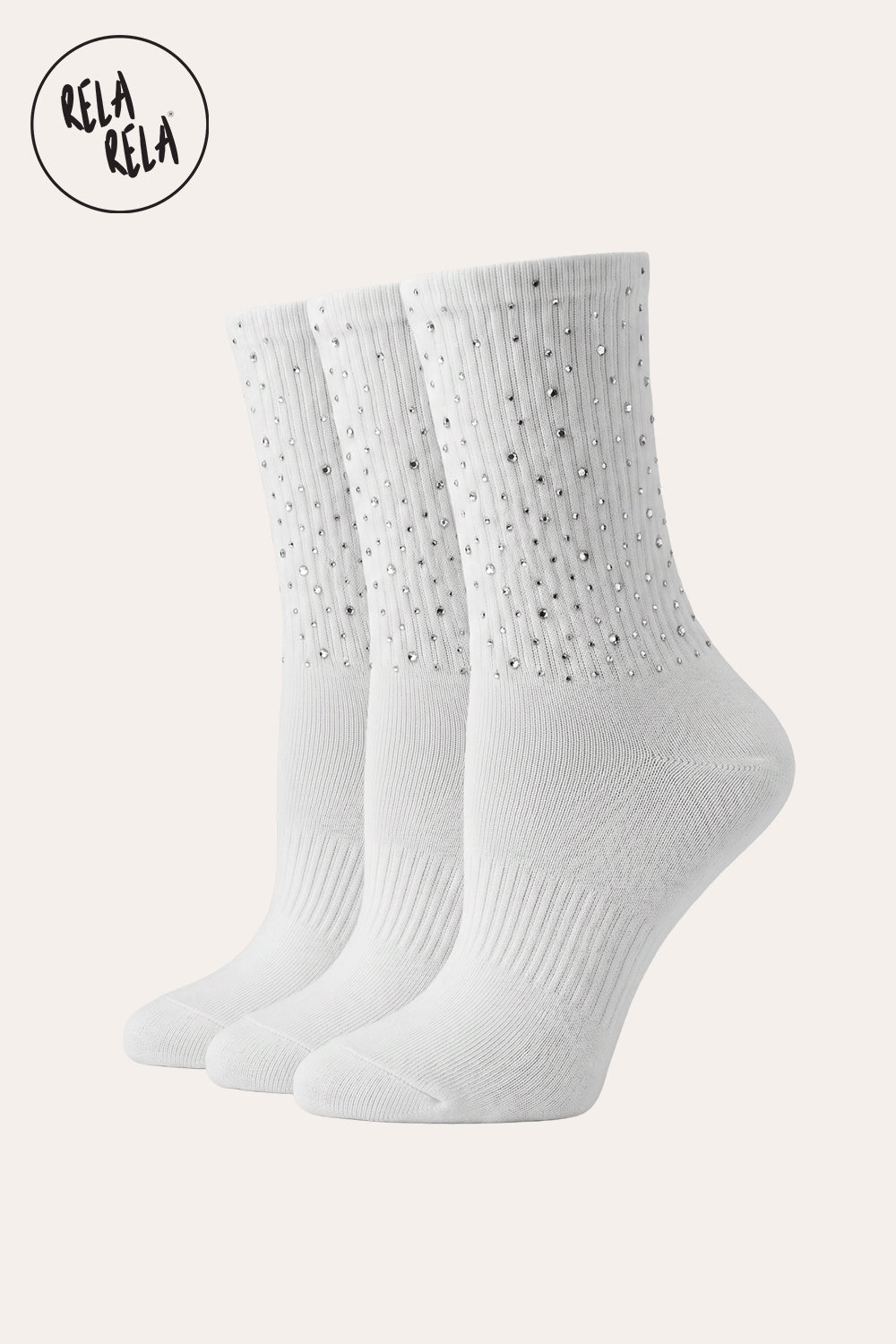 Everyday Rhinetone Detailed Cotton Trainer Ankle High Socks