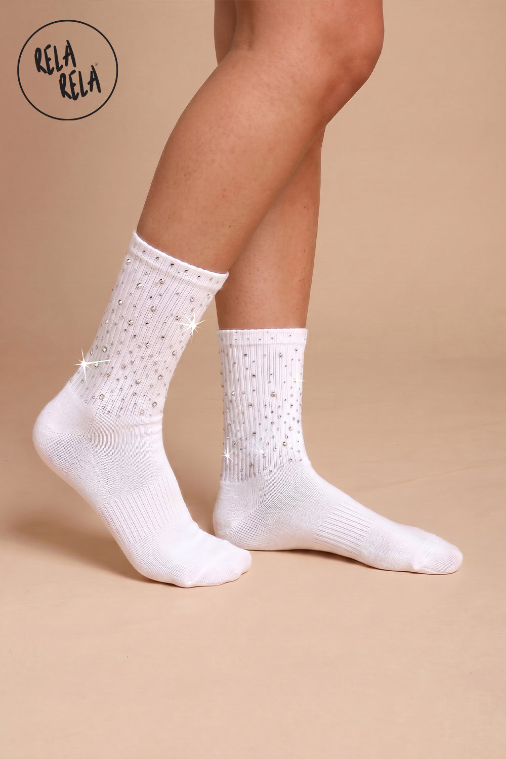 Everyday Rhinetone Detailed Cotton Trainer Ankle High Socks