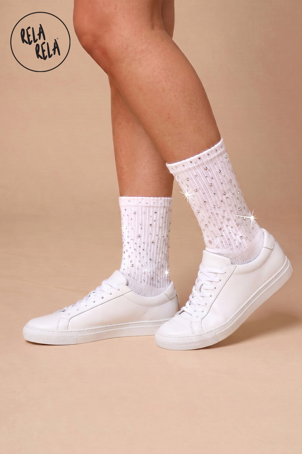 Everyday Rhinetone Detailed Cotton Trainer Ankle High Socks