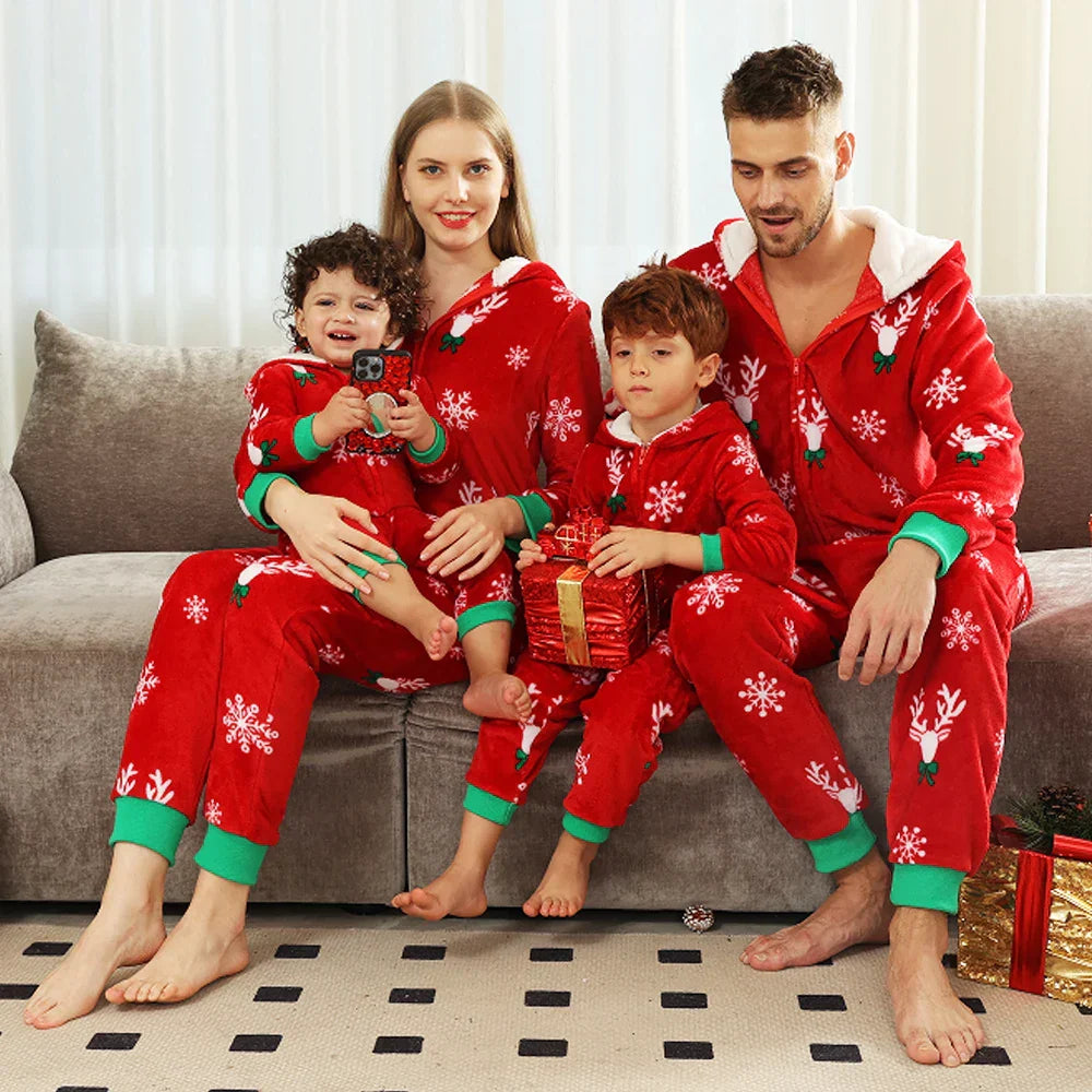 Warm Christmas Jumpsuits Matching Family PJs
