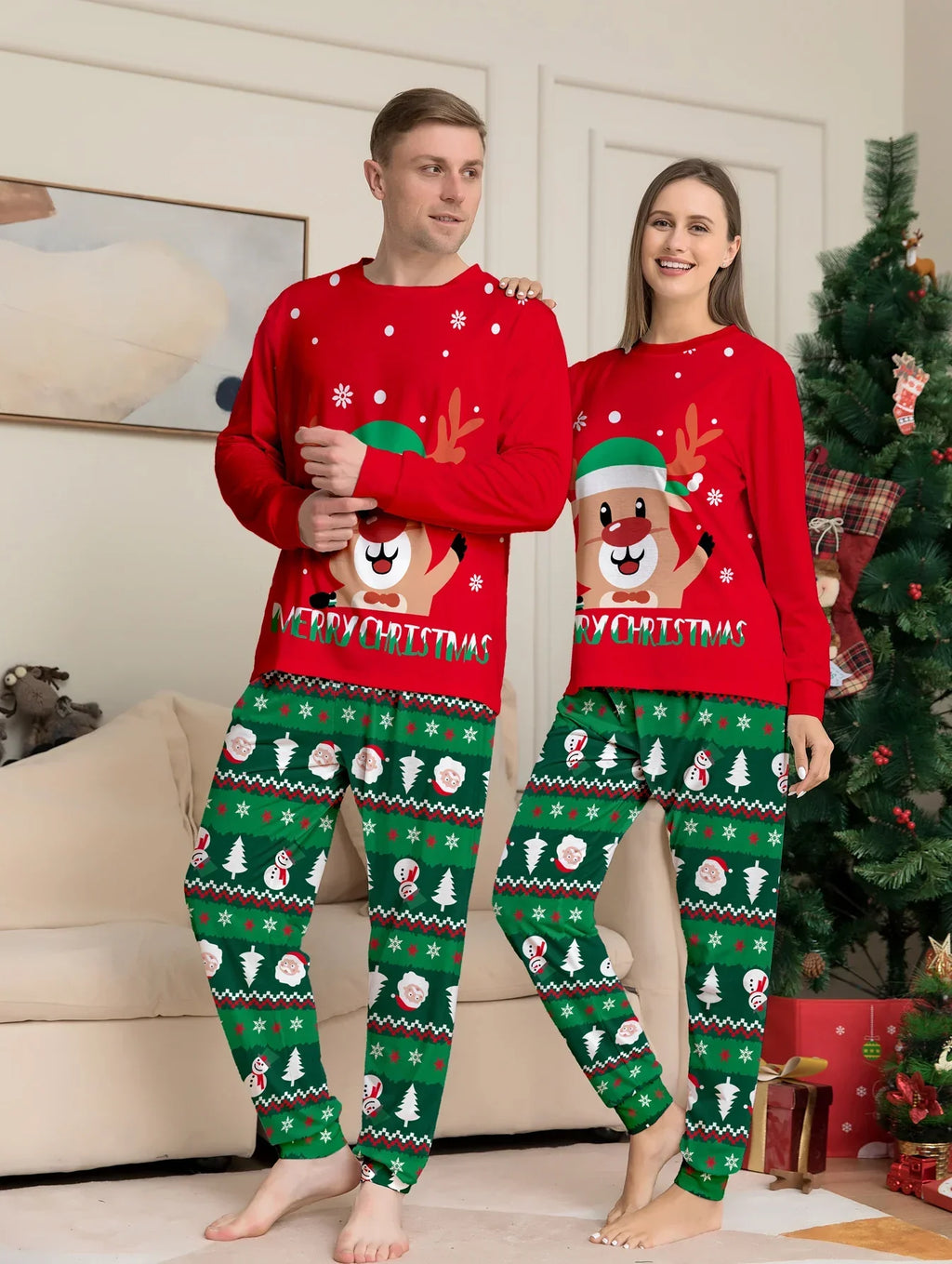 Cute Christmas Family Matching Pajamas Set