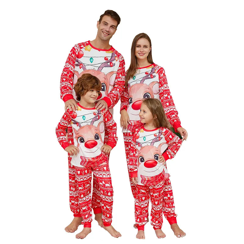 Santa's Reindeers Matching Family Holiday Pajamas