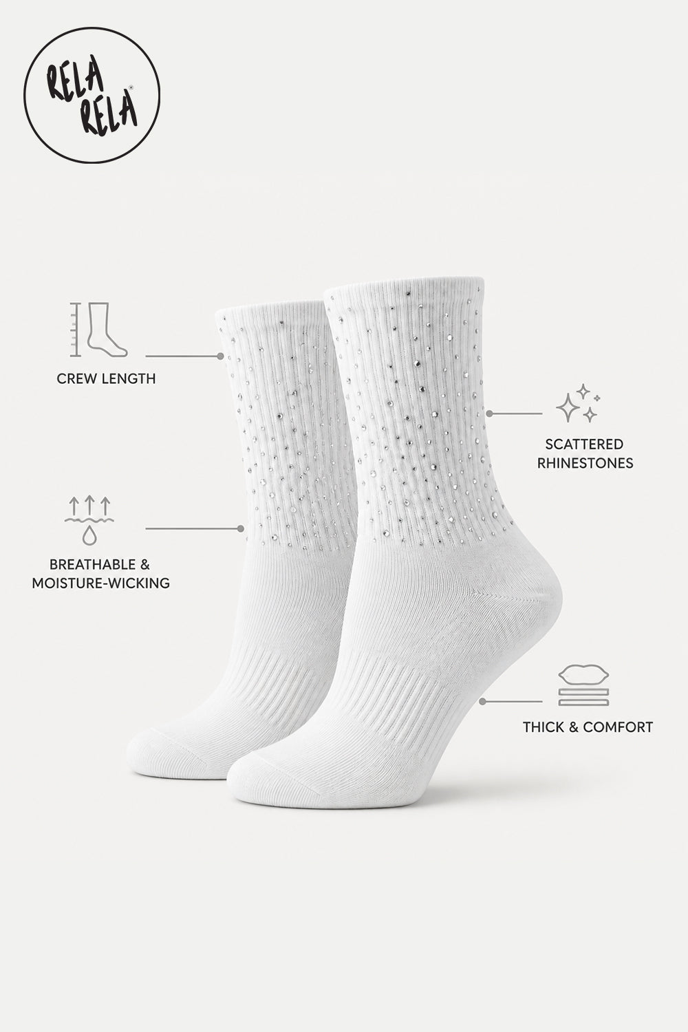 Everyday Rhinetone Detailed Cotton Trainer Ankle High Socks