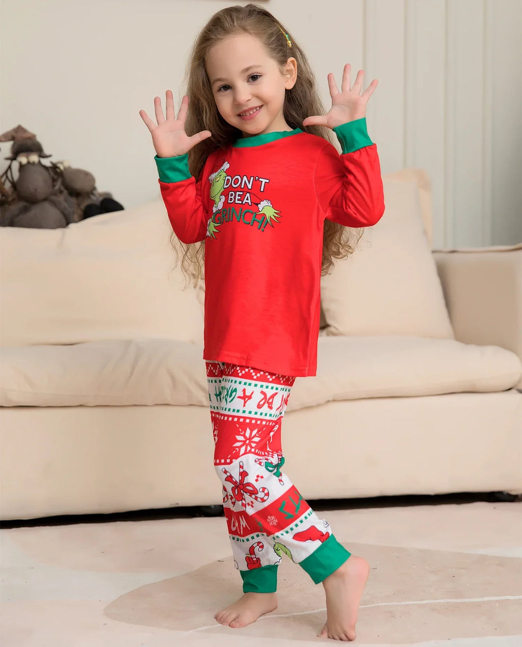 Monster Print Christmas Pajama Set