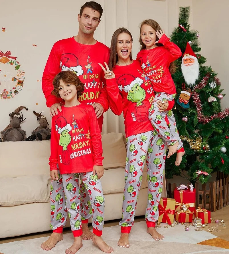Cute Cartoon Christmas Matching Family Outfits